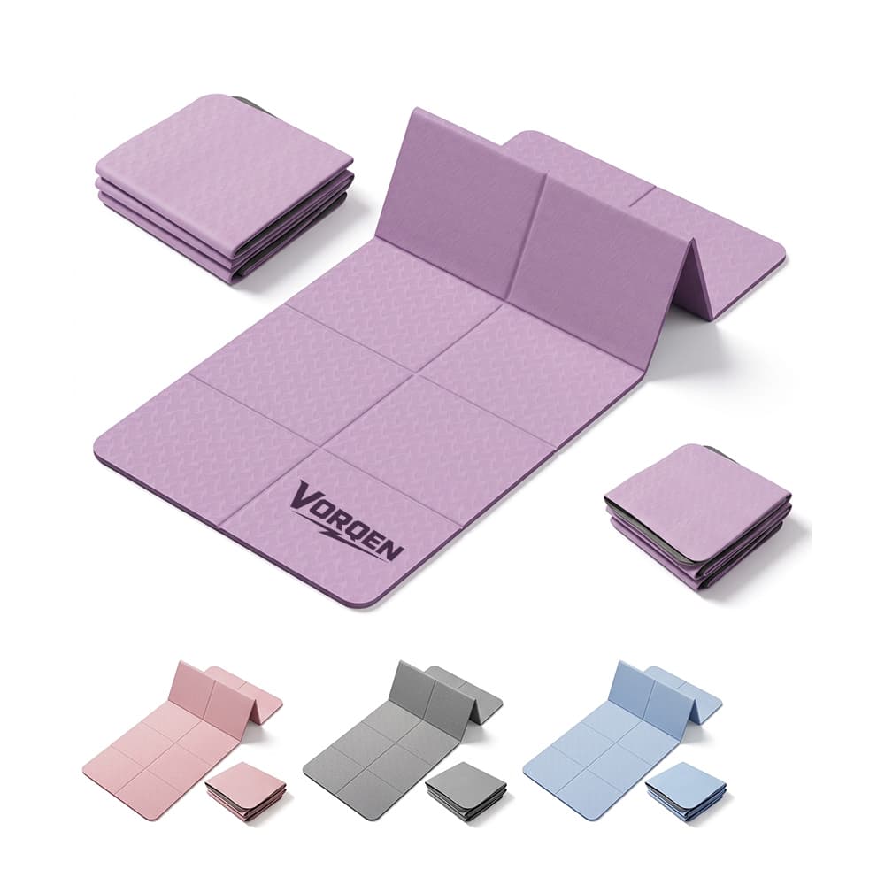 Collapsible Travel Yoga Mat w/ Carry Bag