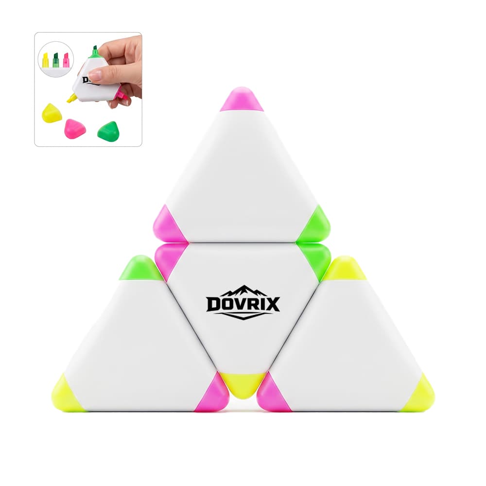 Tri-Color Plastic Highlighter Pen
