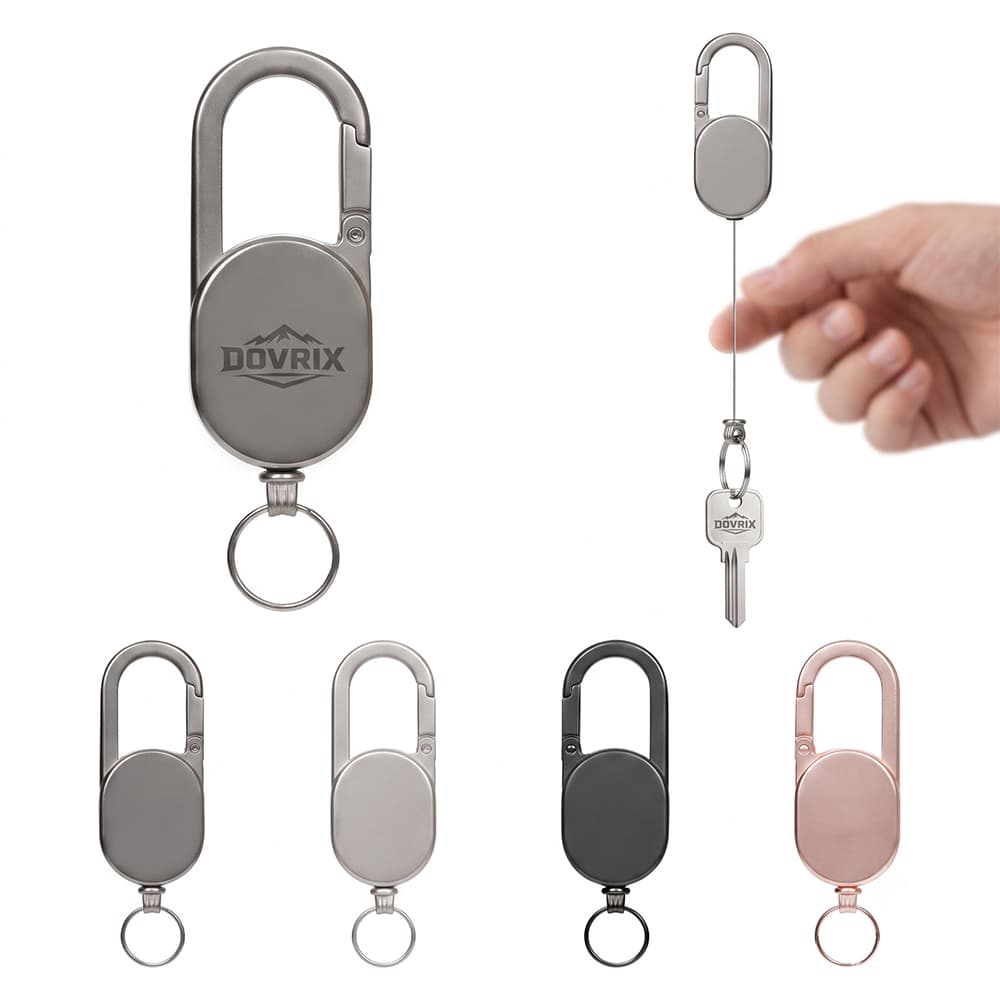 Extendable Alloy Keychain w/ Carabiner Clip
