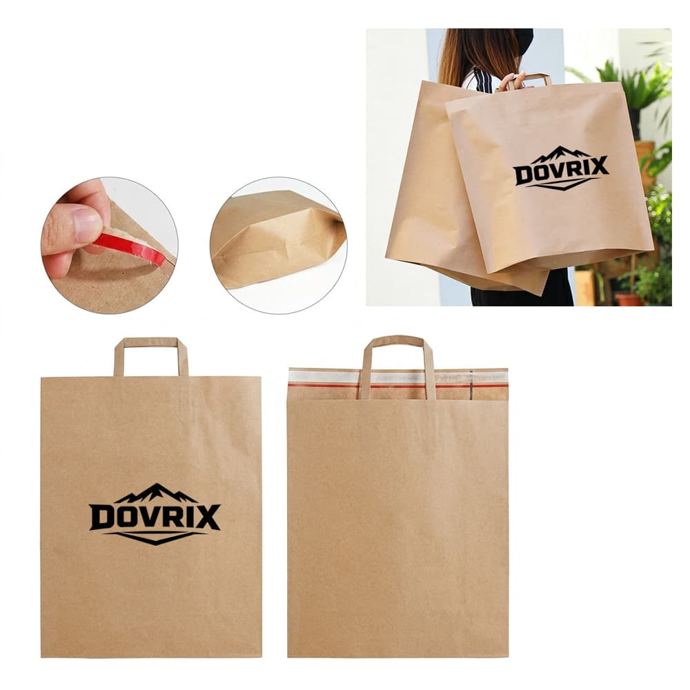 Kraft Paper Shopping Bag w/ Flat Handles