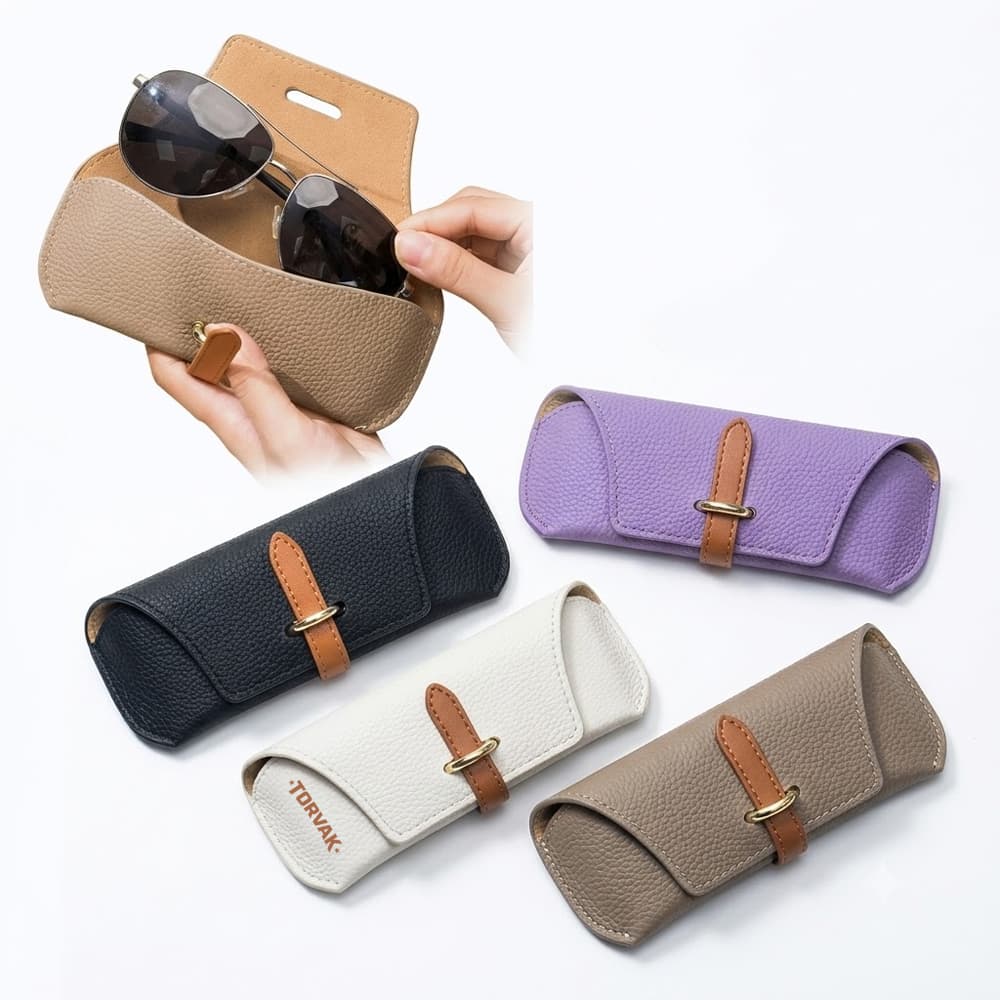 Pebbled Faux Leather Eyeglass Case