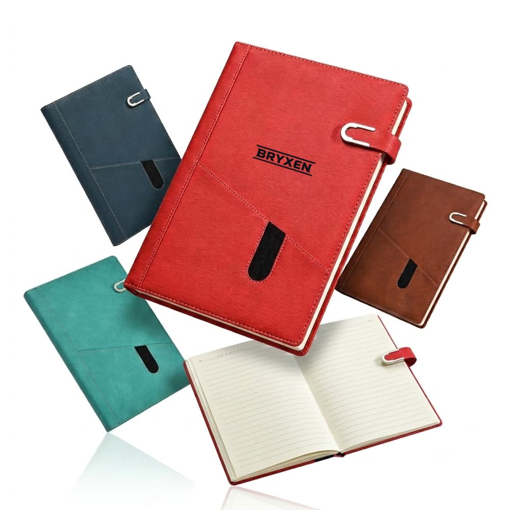 Magnetic A5 Business Notebook w/ Pocket
