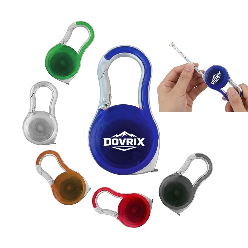 Retractable Tape Measure Carabiner Keychain