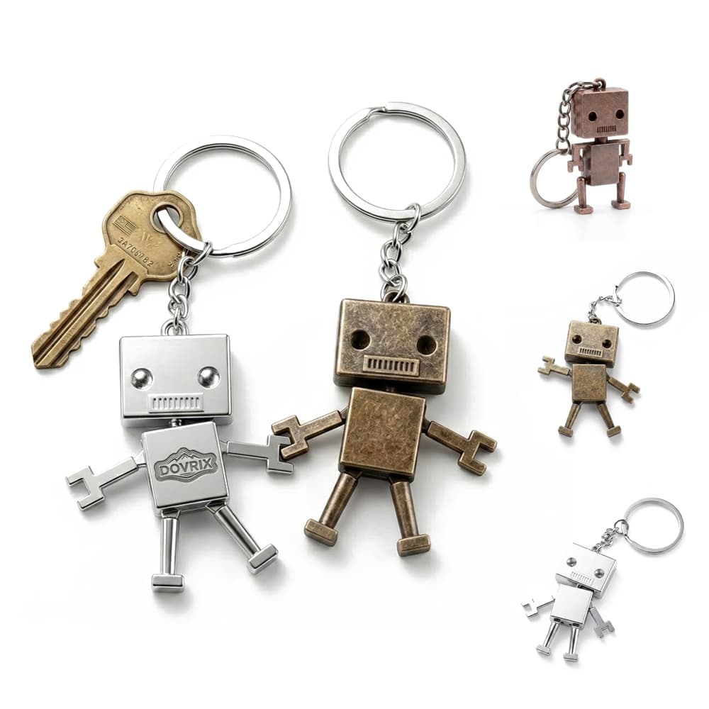 Metal Robot Figure Key Chain